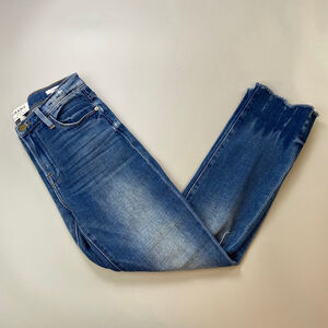 Women's FRAME Blue Le High Straight Distressed Jeans Size 25 USA Casual Chic